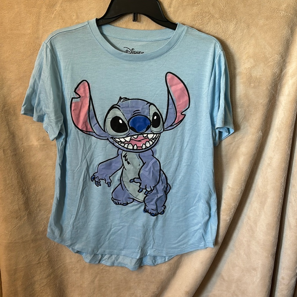Disney Stitch light blue shirt. Never worn.